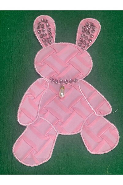 Gönülden Tasarım 26x15 cm Roz Relief Zircon Stone Perle Mărgele Iepure Appliq...