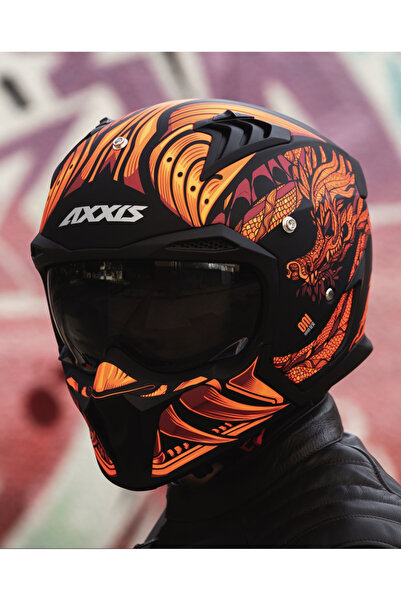 AXXIS HUNTER MATT ÇİFT VİZÖRLÜ ÇENE VE TENTE ÇIKAN MODÜLER KASK