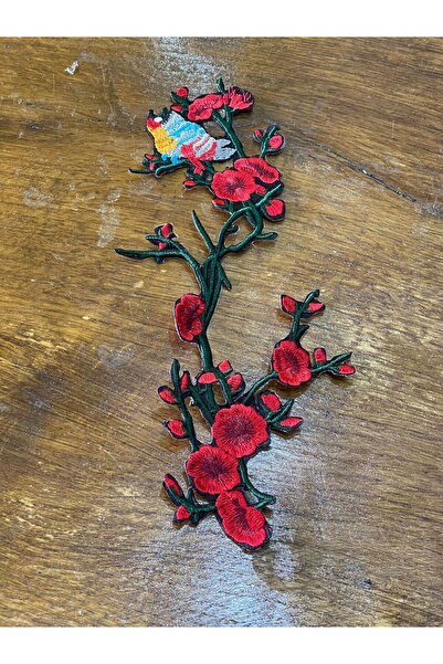 Gönülden Tasarım 35x8 Cm Ütü Ile Yapışan Gül Dalı Çiçek Sarmaşık Nakış Işleme...