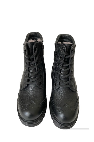 WINTER SHOES Winter Ayakkabı Hakiki Deri Kürklü Çocuk Klasik Bot