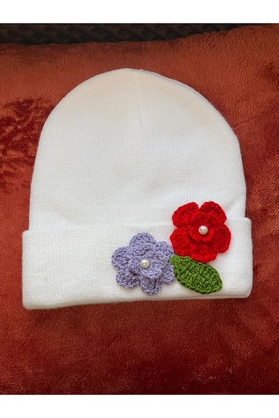 Gönülden Tasarım Beretă florală tricotată pentru copii de design pentru femei