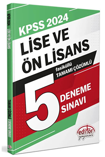 Editör Yayınevi 2024 KPSS Lise ve Ön Lisans Tamamı Çözümlü 5 Fasikül Deneme S...