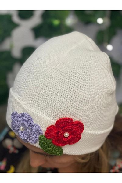 Gönülden Tasarım Beretă florală tricotată pentru copii de design pentru femei