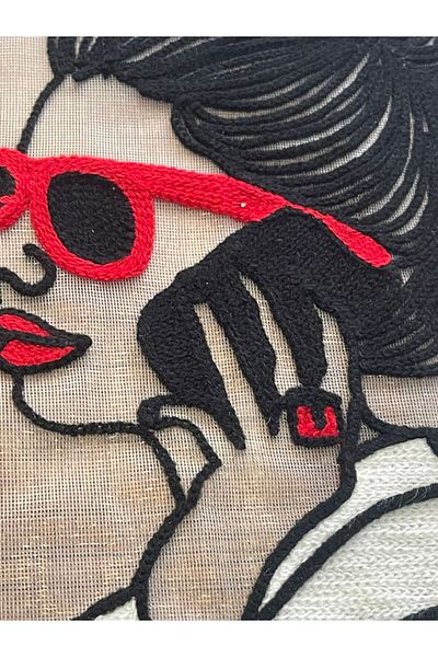 Gönülden Tasarım 27x21 Cm Tulle cu Ochelari de vedere pentru femei Applique Crest Patch Accesoriu de cusut
