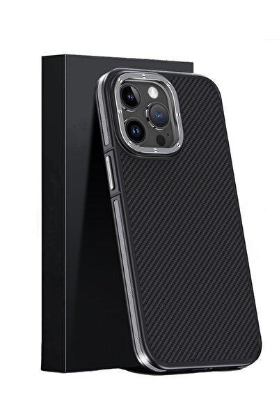 m.tk moveteck İphone 15 Pro Max Kılıf Karbon Fiber Magsafe Şarj Özellikli N52 Hybrid ArmorPro 600D Kevlar Aramid