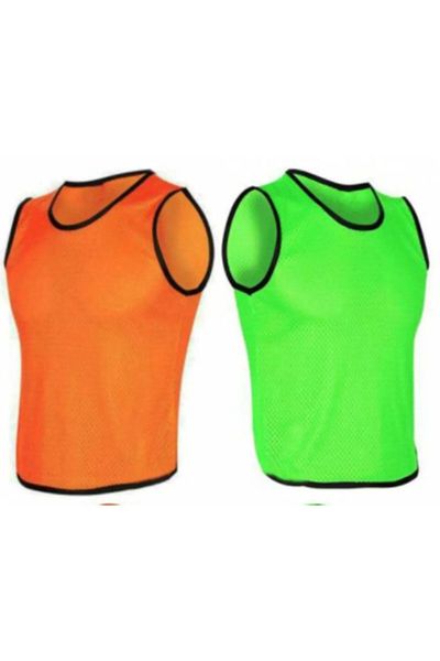 MOYASHOP 20 Pieces Children's Boy Training Vest (10 green 10 orange) Standard size L/XL