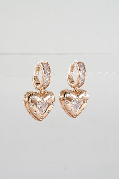 By Zeyna Aksesuar Women's Vip Series Xuping Rose Gold Earring Set
