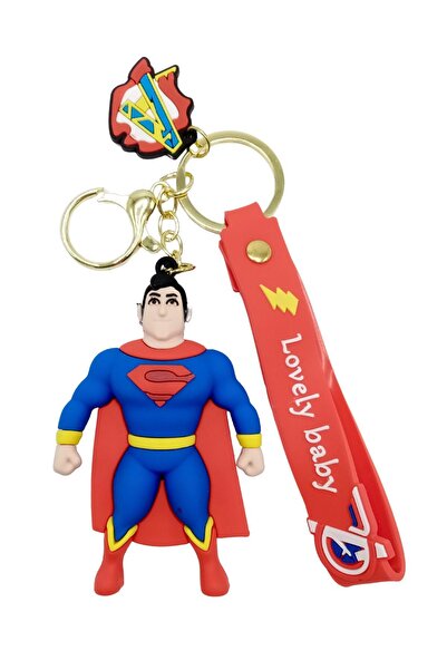 Dünyadan Hediyeler Breloc Superman 3D din silicon, metal auriu
