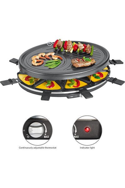 CLATRONIC RG 3776 raclette ızgara, 1400 Watt, ızgara ve pişirme için, Cool To...