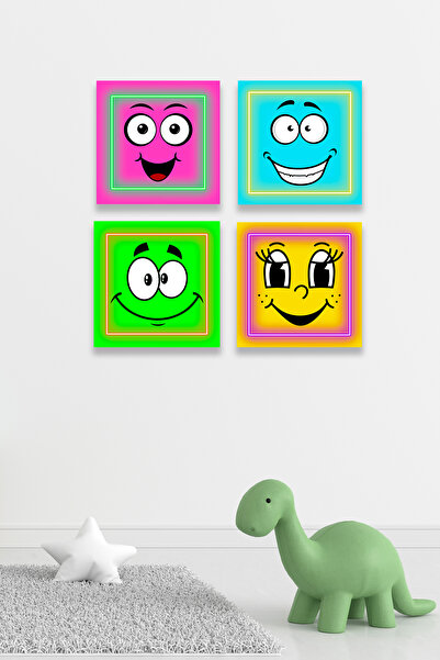 Nod Model za slikanje u dečijoj sobi, šareno, slatko osmehnuto lice, zidna de...