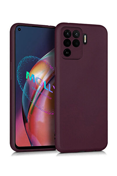 Molly Oppo Reno 5 Lite İçin Kırmızı Erik Guardian Mat Silikon Kılıf