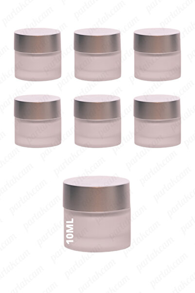 parlakcam 10ml buzlu renk krem kavanozu cam krem kutusu mat gümüş renk koruma...