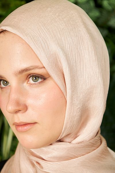 Şehr-i Şal İstanbul Sakafashion Tree Bark Patterned Jacquard Shawl - Dark Cream