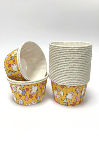 Genel Markalar Dolphin Kağıt Muffin Kek Kapsülü Shrinkli Sarı Tavşan Desenli ...