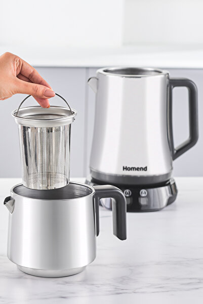 HOMEND Royaltea Elegant 1776h Parlak Inox Çay Makinesi