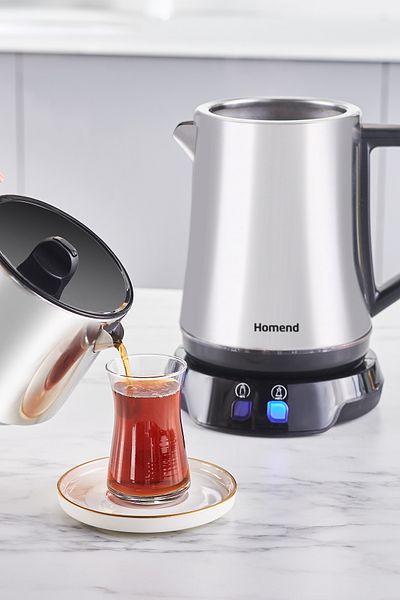 HOMEND ماكينة شاي إينوكس لامعة أنيقة 1776 ساعة من Royaltea