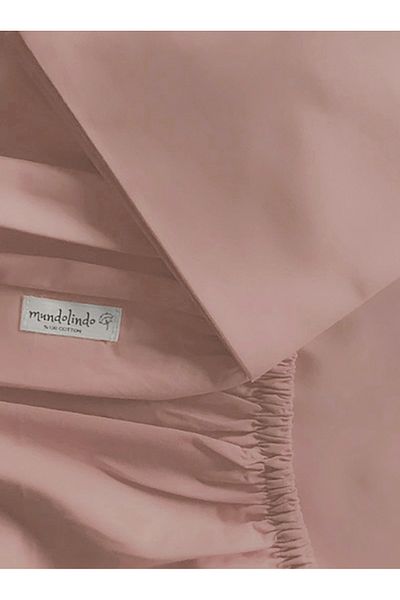 MundoLindo 100% Natural Cotton Large Size Single Elastic Sheet Set Powder Pink
