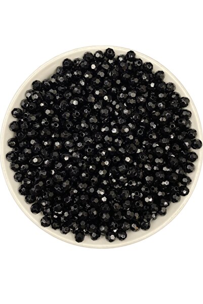 Hedef Bijuteri 25 جرام 6 مللي متر لون أسود على شكل قرص العسل خرز أكريليك ، مجوهرات ، حقيبة صنع الخرز (25 جرام ، ~ 200 قطعة)