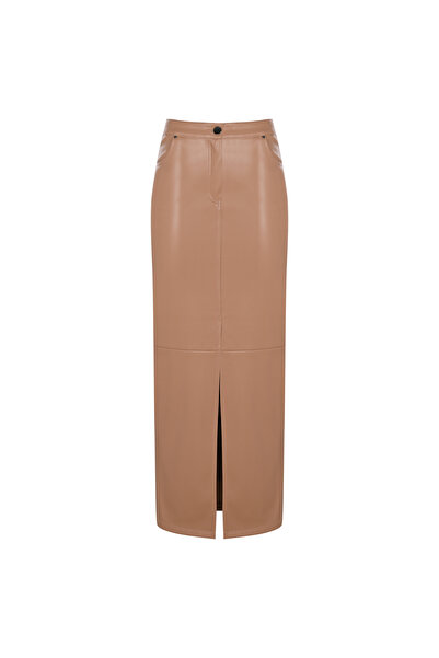Urban Muse Vegan Deri Uzun Etek