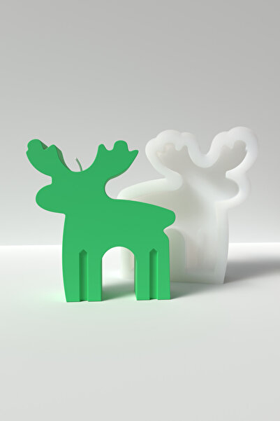 Cageartstudio Dekoratif Büyük Geyik Mum Silikon Kalıp - Soya Wax Mum Yapım Ma...