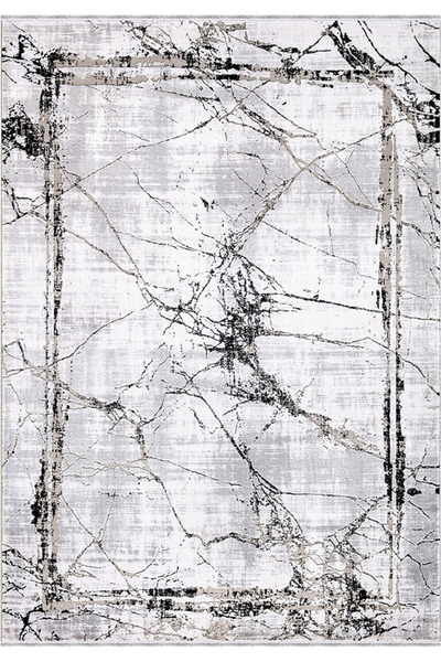 İpek Mekik Halı Roxanne 17103 Antrasit Mermer Desen Akrilik Makine Halısı