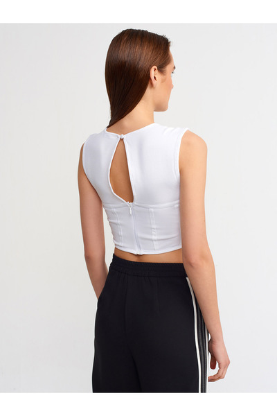 Dilvin 30106 Κορσέ παραθύρου Πάνω-λευκό