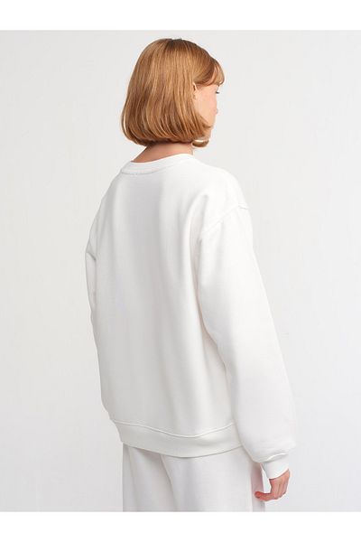 Dilvin 40146 Hanorac Crew Neck-Ecru