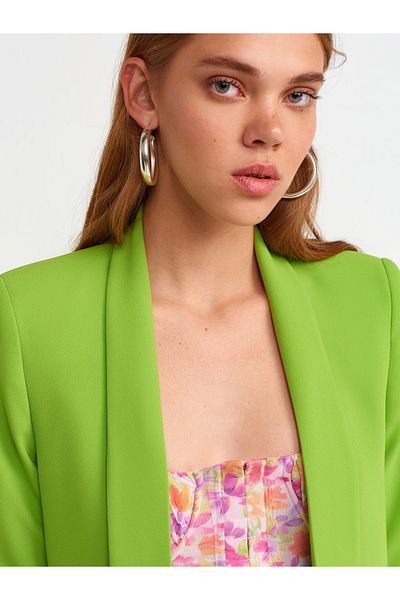 Dilvin Peanut Colored Boyfriend Women's Jacket - Sleeve Drawstring