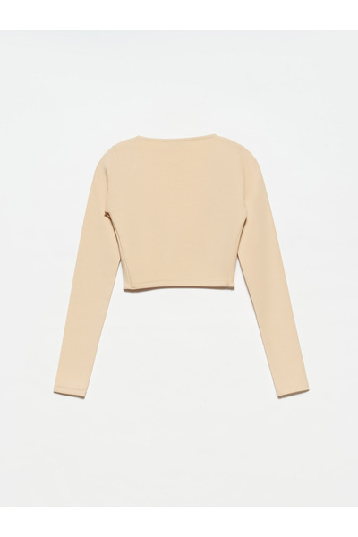 Dilvin 30111 Top cu mânecă lungă-bej