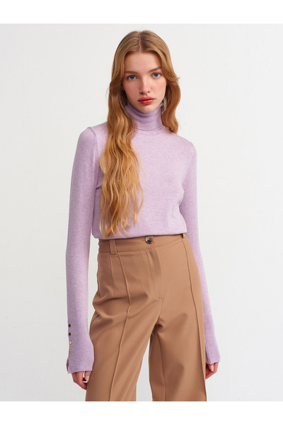 Dilvin 1268 Pulover cu mânecă ruptă-liliac M.