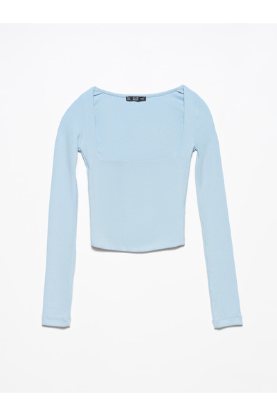 Dilvin 3700 Fitilli Uzun Kollu Top-mavi