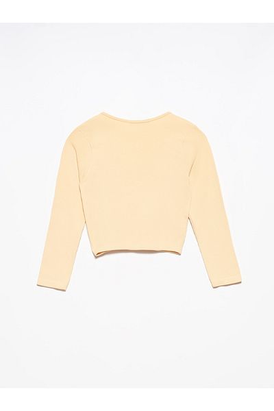 Dilvin 3529 Πισίνα Λαιμόκοψη μακρυμάνικο Crop Top-t.sari