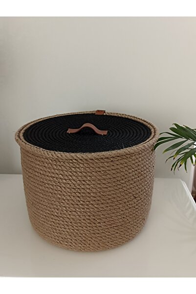 Pınar Gündoğdu Collection سلة مع غطاء من الخوص، سلة تنظيم مطبخ الحمام متعددة ...