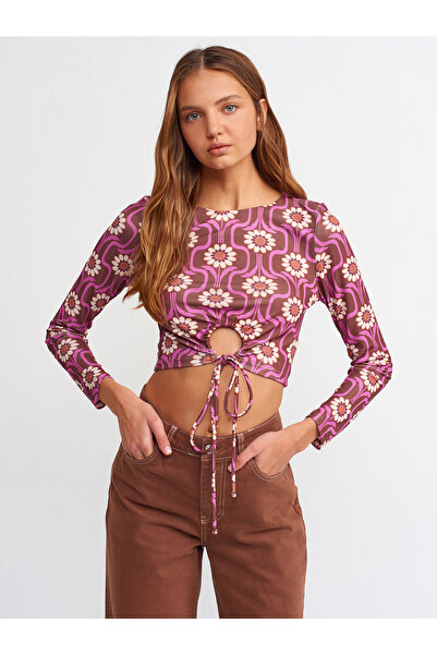 Dilvin 50100 Crop Top-kahve