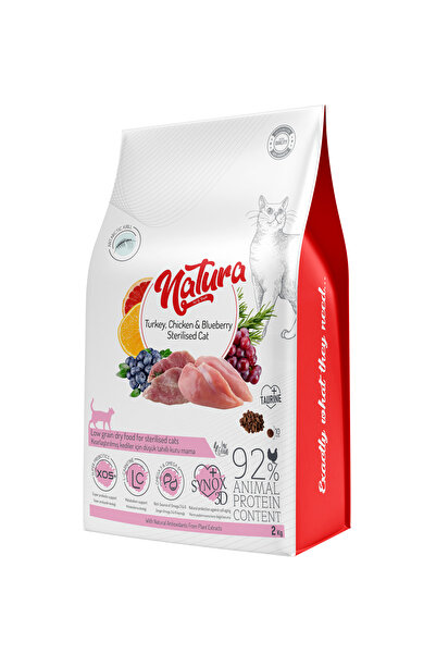 Natura Pet Natura LowGrain Sterilised Cat Food with Chicken,Turkey&Blueberry 2kg