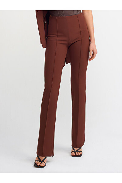 Dilvin 70304 Dikiş Detaylı Pantolon-kahve