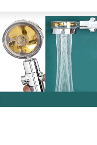 İSAOĞLU YAPI Turbo Duş Başlığı Ekstra Tazzikli Pervaneli Duş Sistemi Fonksiyo...