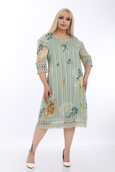 modayız Φόρεμα με μοτίβο με επένδυση Plus Size J1-1316