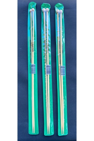 Sultan 35 CM LÜX BAMBU ÖRGÜ KAZAK ŞİŞ SSETİ İNCE NUMARALAR 3 ADET(3.5/4/4.5)