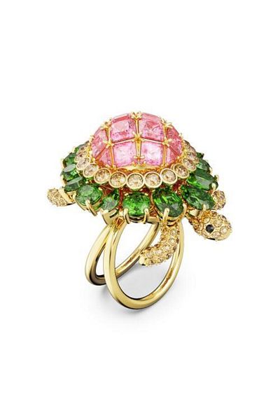 Swarovski 5653069 Swarovski Ring Idyllia:Coctail Ring Turtle Multicolored Gold-tone Plated Size:55