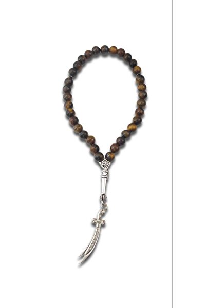 PrestigeSO سبحة عين النمر من الحجر الطبيعي سبحة صلاة من حجر عين النمر سبحة صلاة من حجر عين النمر سبحة صلاة الزولفيقار