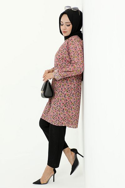 Bestenur Σετ μοντέλου Efdal Floral Patterned 532 - Πούδρα
