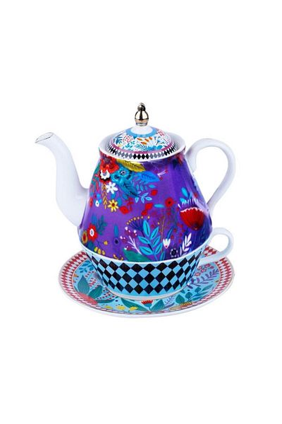 Lucky Art Effie Bone Single Teapot & Cup Set Lyhd 502