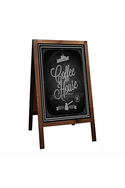 DECOLFİN Menü Tahtası, Ayaklı Yazı Tahta, Çift Taraflı Kara Tahta Ahşap Büyük...