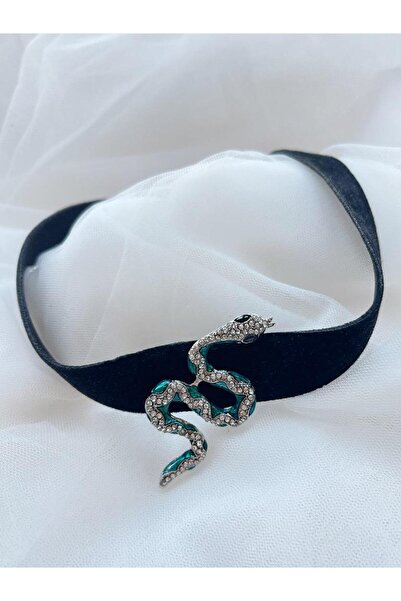 WAHSHE Charming Choker Necklace with Green Stones