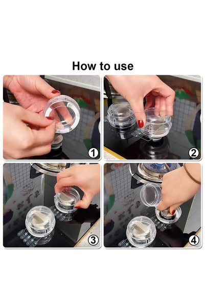 Miningaa 2 Pieces Non-Marking, Non-Assembling Stove and Oven Gas Button Coverer Safety Cover Baby Child Safety