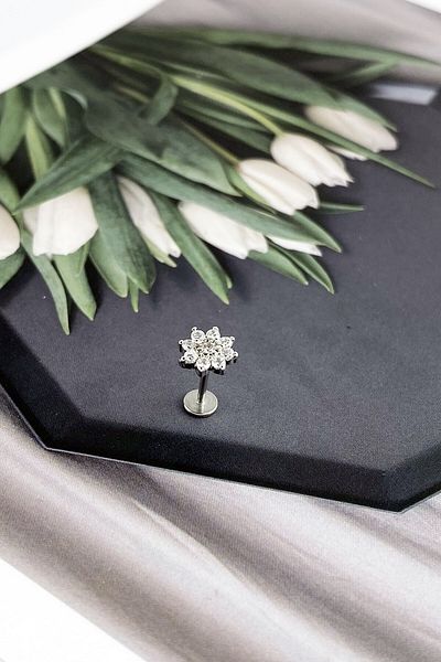 Çlk Accessories ثقب الشكل الجراحي على شكل زهرة من الفولاذ 316l P200