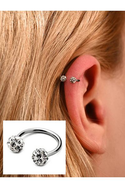 Liva 316L Surgical Steel 8 mm Chimpanzee Jewelled Ring Piercing