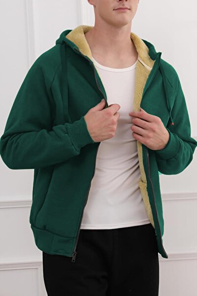 GHASSY CO. Ghassy Co. Men's Ultra Thermal Sherpa Lined Hooded Zipper Pocket Winter Sweatshirt