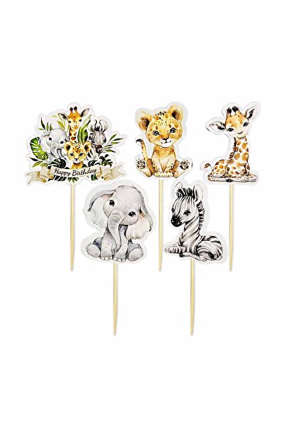 Partimarka أعواد أسنان للحفلات على شكل حيوانات لطيفة 10 قطع